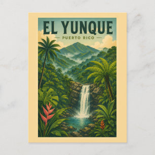 Carte Postale Forêt nationale d'El Yunque à Porto Rico Illustrat