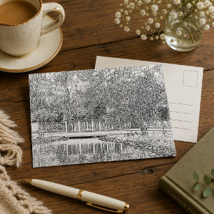 Carte Postale Forêt Noir et Blanc