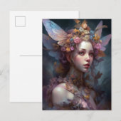 Carte Postale Forêt Nymph Fairy Girl Imaginaire Art (Devant / Derrière)