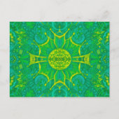 Carte Postale Forêt papillon Bohème Arabesque Motif Vert (Devant)