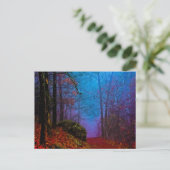 Carte Postale Forêt peinte d'automne brume violette (Debout devant)