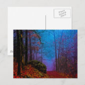 Carte Postale Forêt peinte d'automne brume violette (Devant / Derrière)