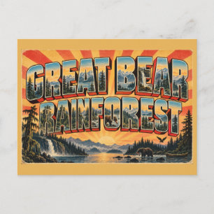 Carte Postale Forêt pluviale de Great Bear BC Cèdre ancien Faune