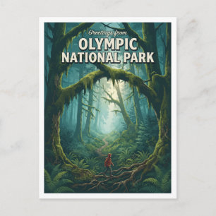 Carte Postale Forêt pluviale de Hoh, Parc national Olympique For