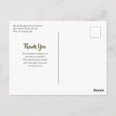 Carte Postale Forêt rustique Mariage Bois foncé Bouton À feuilla (Dos)