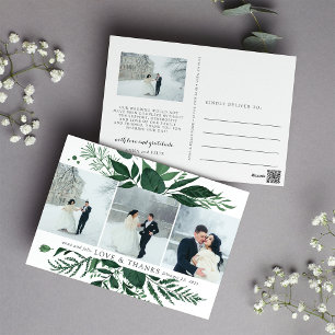 Carte Postale Forêt sauvage Merci de Mariage multiphoto