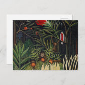 Carte Postale Forêt tropicale avec singes par Henri Rousseau (Devant / Derrière)