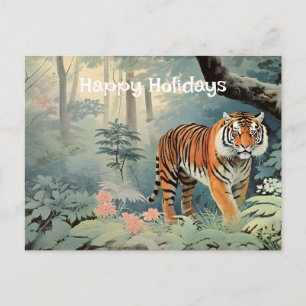 Carte Postale Forêt tropicale Faune Tigre Vintage