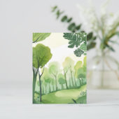 Carte Postale Forêt verte | Paysage aquarelle (Debout devant)