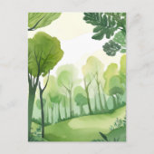 Carte Postale Forêt verte | Paysage aquarelle (Devant)