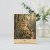 Carte Postale Forêts tempérées de renard VINTAGE (Debout devant)
