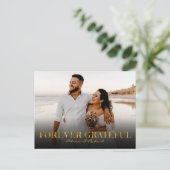 Carte Postale Forever Grateful Gold Foil Mariage Merci Foto (Debout devant)