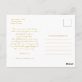 Carte Postale Forever Grateful Gold Foil Mariage Merci Foto (Dos)