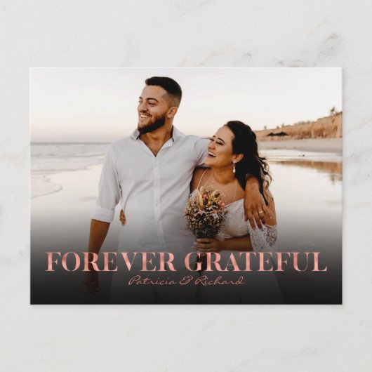 Carte Postale Forever Gratte Rose Mariage or Merci Foto (Devant)