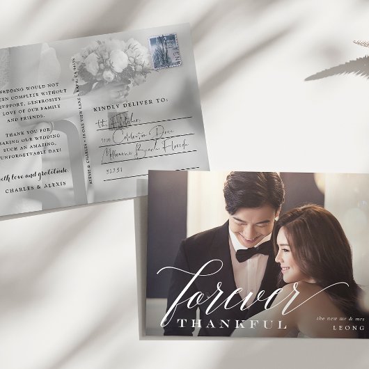 Carte Postale Forever Merci Merci photo Mariage 