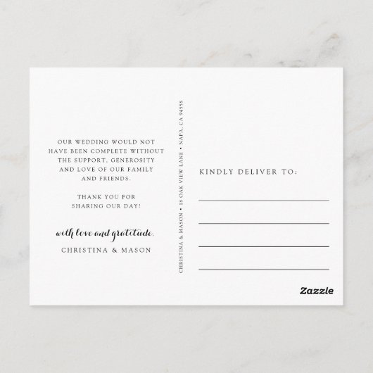 Carte Postale Forever Thankor | Mariage Photo Collage Merci (Dos)