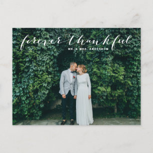 Carte Postale Forever Thankor Merci de Mariage de script blanc