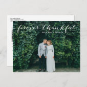 Carte Postale Forever Thankor | Merci de Mariage de script blanc (Devant / Derrière)