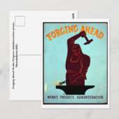 Carte Postale Forging avant Works Progress Administration (Devant / Derrière)