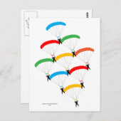 Carte Postale Formation de parachute (Devant / Derrière)