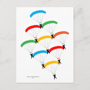 Carte Postale Formation de parachute