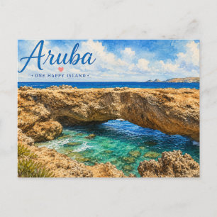 Carte Postale Formation rocheuse du pont naturel d'Aruba Caraïbe