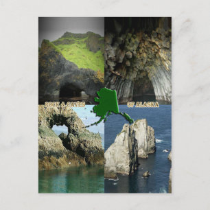 Carte Postale Formations et grottes rocheuses en Alaska Collage