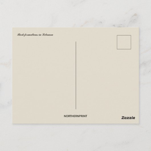 Carte Postale Formations Rocheuses au Liban (Dos)