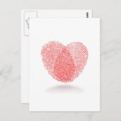 Carte Postale forme cardiaque rouge (Devant / Derrière)