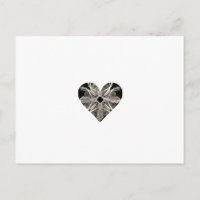 Forme de coeur de l'art fractal noir et blanc