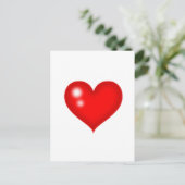 Carte Postale Forme de coeur rouge (Debout devant)
