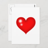Carte Postale Forme de coeur rouge (Devant / Derrière)