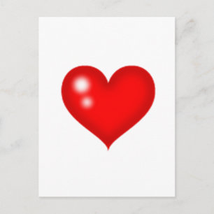 Carte Postale Forme de coeur rouge