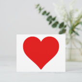 Carte Postale Forme de cœur rouge amour classique minimalisme (Debout devant)
