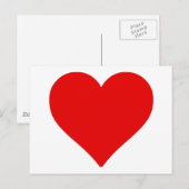 Carte Postale Forme de cœur rouge amour classique minimalisme (Devant / Derrière)