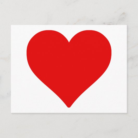 Carte Postale Forme de cœur rouge amour classique minimalisme (Devant)