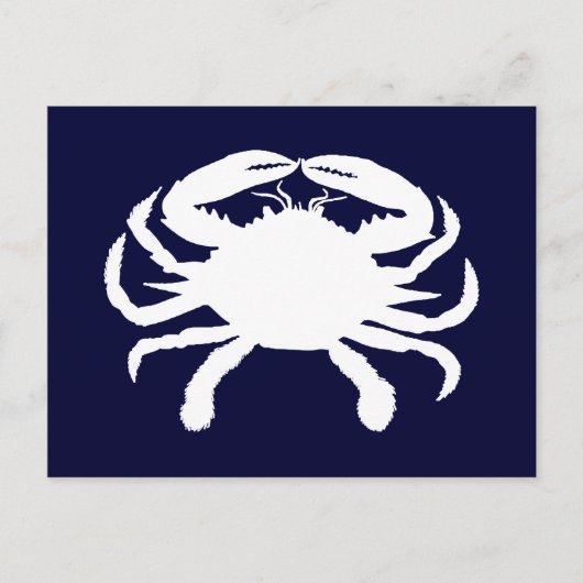 Carte Postale Forme de crabe bleu et blanc (Devant)