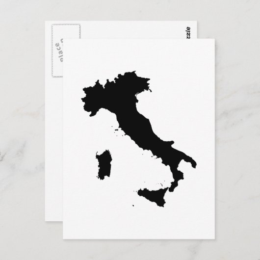 Carte Postale Forme de l'Italie (Devant / Derrière)
