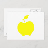 Carte Postale Forme de pomme jaune (Devant / Derrière)