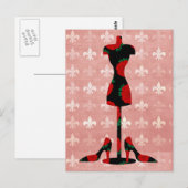 Carte Postale Forme et talons rose (Devant / Derrière)