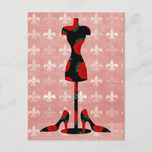 Carte Postale Forme et talons rose (Devant)