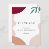 Carte Postale Formes abstraites modernes mariage merci (Devant / Derrière)