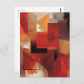 Carte Postale Formes Abstraites modernes Peinture Art coloré (Devant / Derrière)
