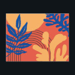 Carte Postale Formes botaniques Abstraites orange bleu jaune<br><div class="desc">Carte postale Orange Blue Yellow Abstrait Botanical Shapes</div>