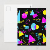 CARTE POSTALE FORMES COLORÉES BANDE RÉTRO (Devant / Derrière)