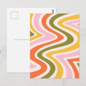 Carte Postale Formes courbes de couleur rétro (Devant / Derrière)