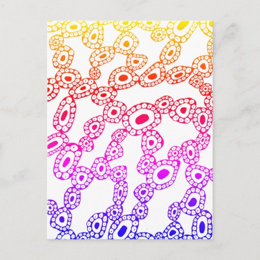 Carte Postale Formes de blobs de cercle abstrait aléatoire multi (Devant)