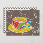 Carte Postale formes de CAFÉ rétro (Devant / Derrière)
