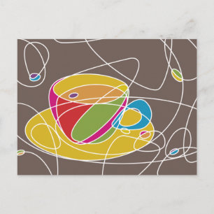 Carte Postale formes de CAFÉ rétro