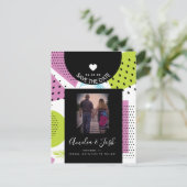 Carte Postale Formes de collage d'été Motif Enregistrer la date (Debout devant)